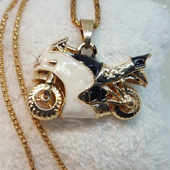 MOTORCYCLE Pendant with chain - Picture 1 of 3